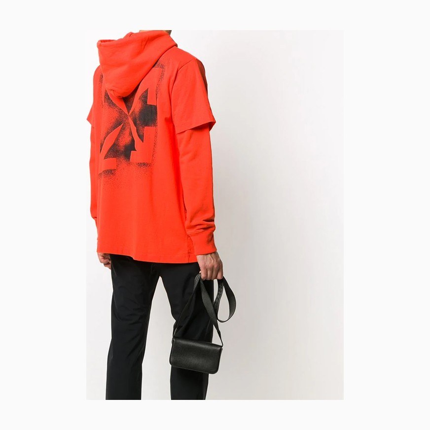OFF-WHITE FW20 Paint Arrow Hoodie Orange Red