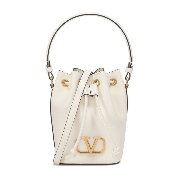 Valentino VLOGO Signature Bucket Bag Ivory