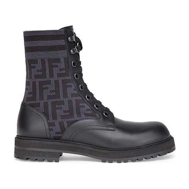 Fendi Leather Ankle Boots Black