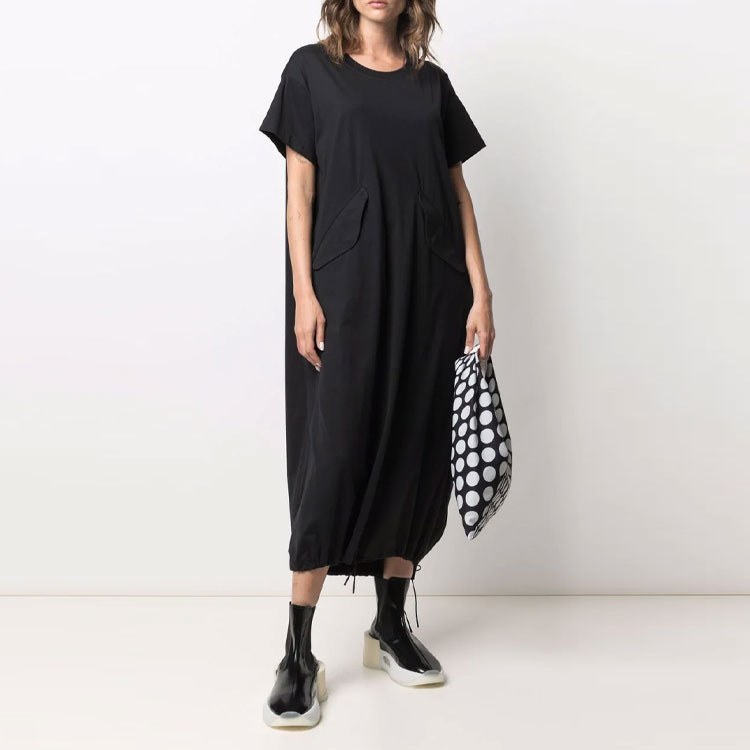 Y-3 FW21 Black Maxi T-Shirt Dress