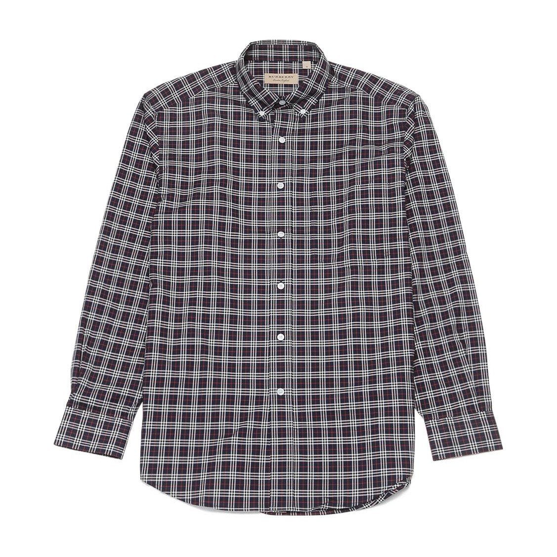 Burberry Check Long Sleeve Shirt Navy