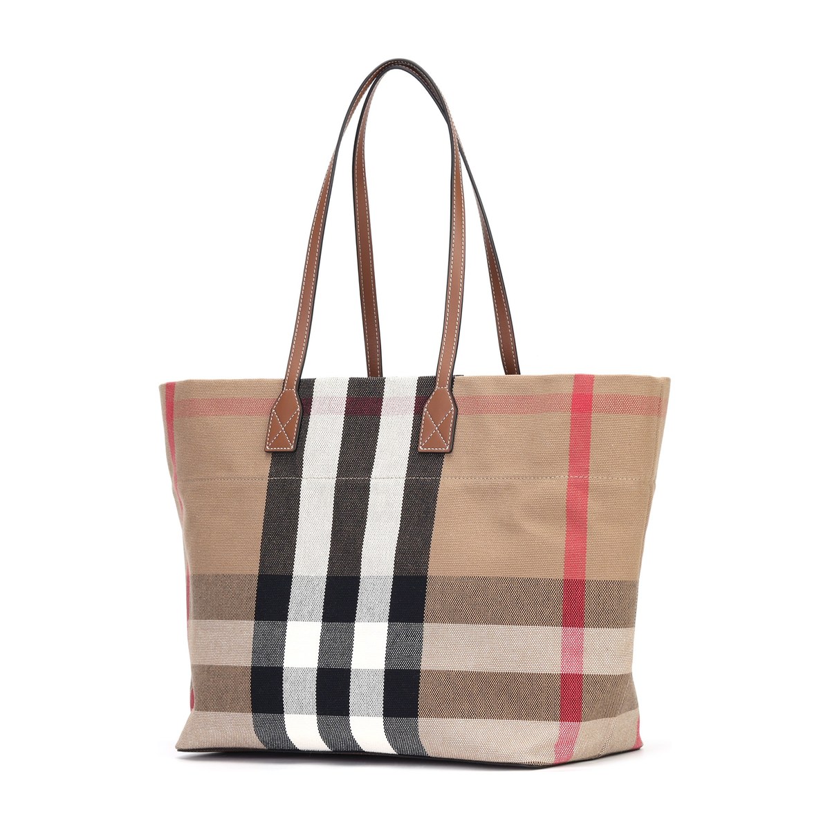 Burberry Striped Cotton Tote Bag