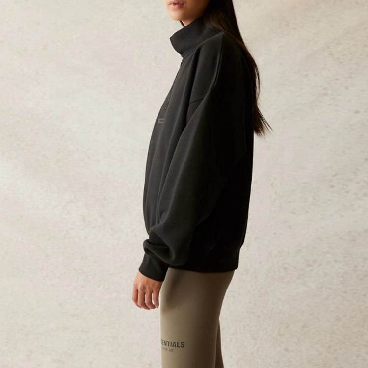 Fear of God Essentials SS21 Mockneck Half Zip Black Logo
