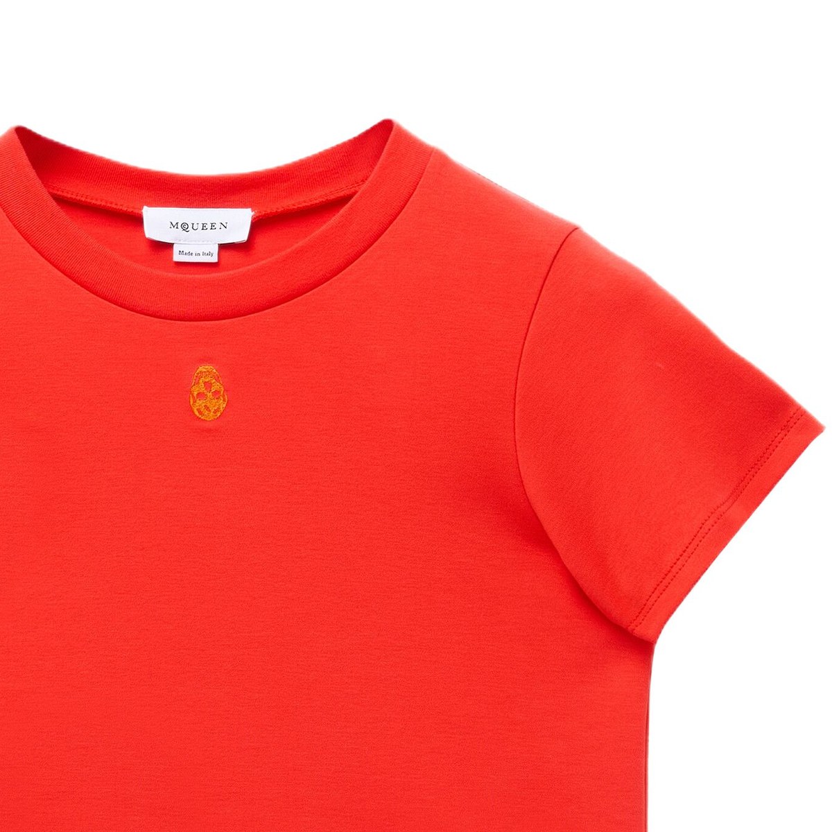 Alexander McQueen Reversible Skull Embroidered T-Shirt FW24 Coral