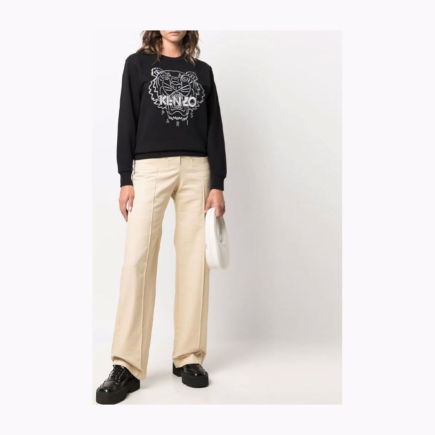 KENZO Tiger Embroidered Crewneck Sweatshirt Black