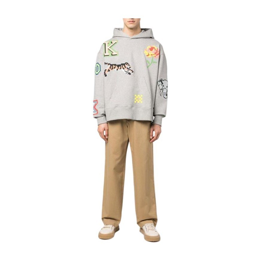 KENZO x Nigo Pixel Tiger Hoodie Pearl Grey