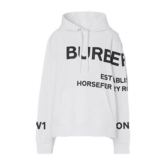 Burberry FW21 Printed Hoodie White