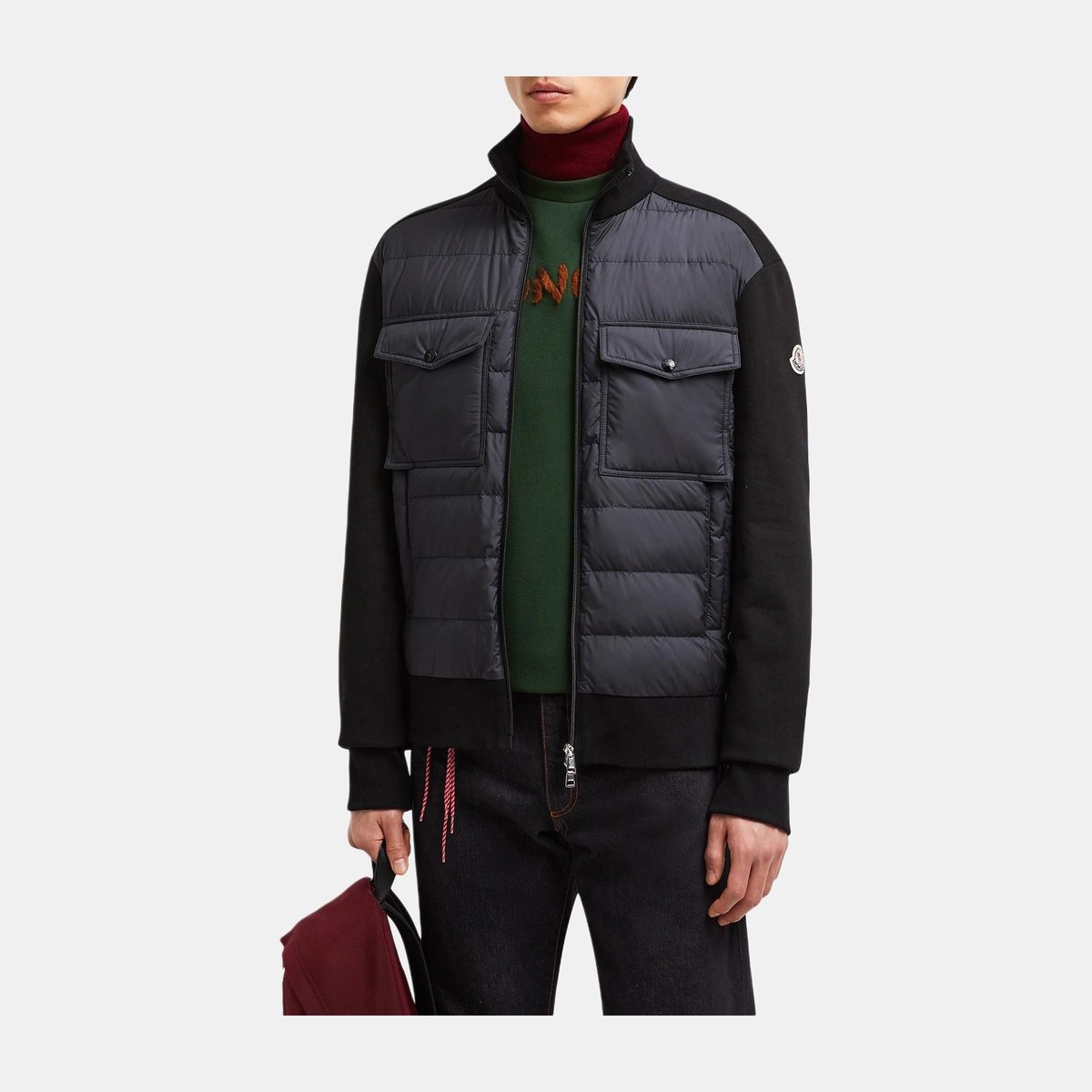 Moncler Patchwork Zip Jacket Black