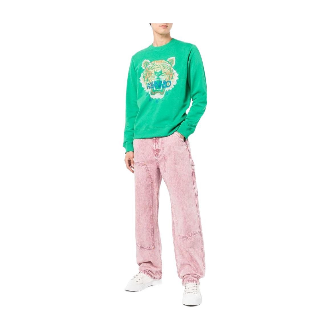 KENZO FW22 Tiger Print Crewneck Sweatshirt Green