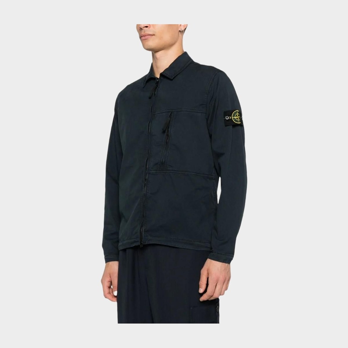 Stone Island Long Sleeve Zip Polo Shirt