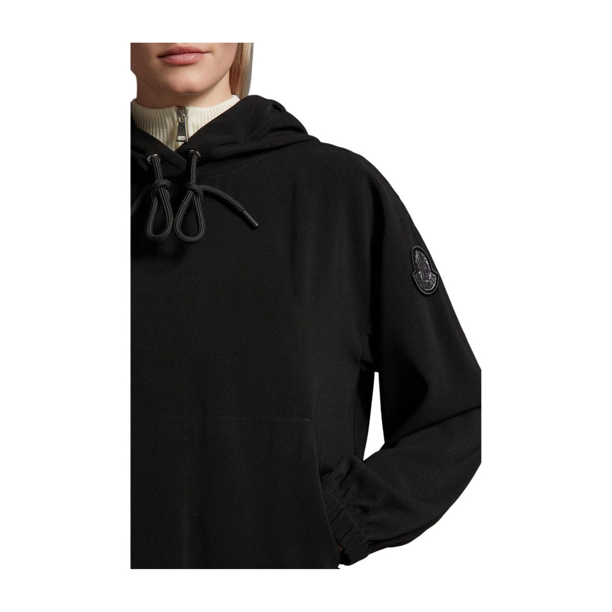 Moncler Satin Hoodie Black