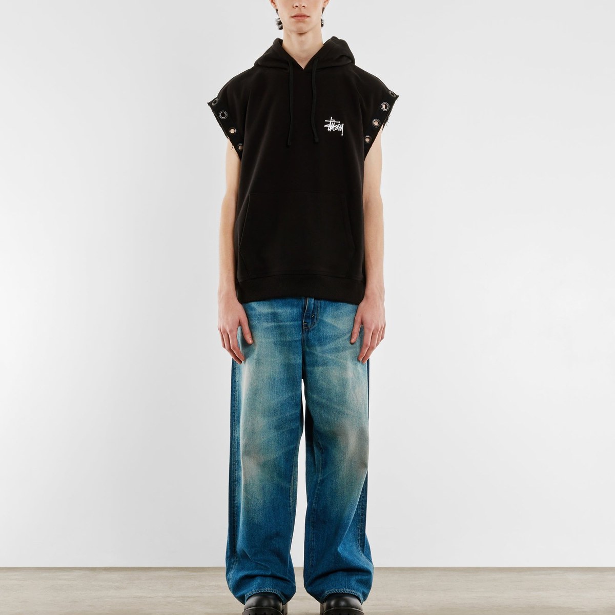 Stussy x JUNYA WATANABE Hoodie Vest Black