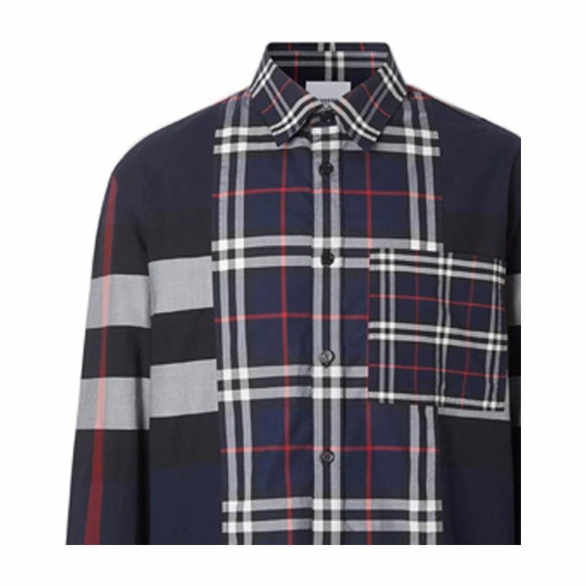 Burberry Patchwork Check Shirt Navy