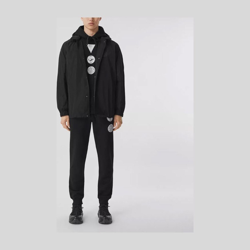 Burberry Detachable Hood Logo Jacket Black