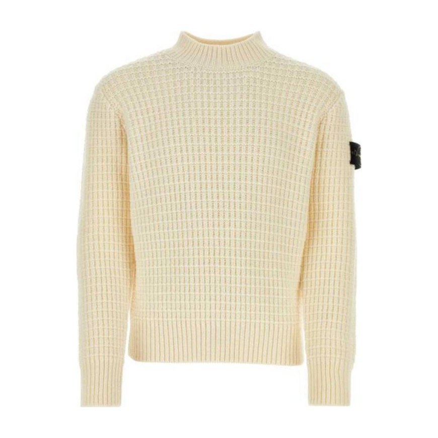 Stone Island Crew Neck Sweater Beige