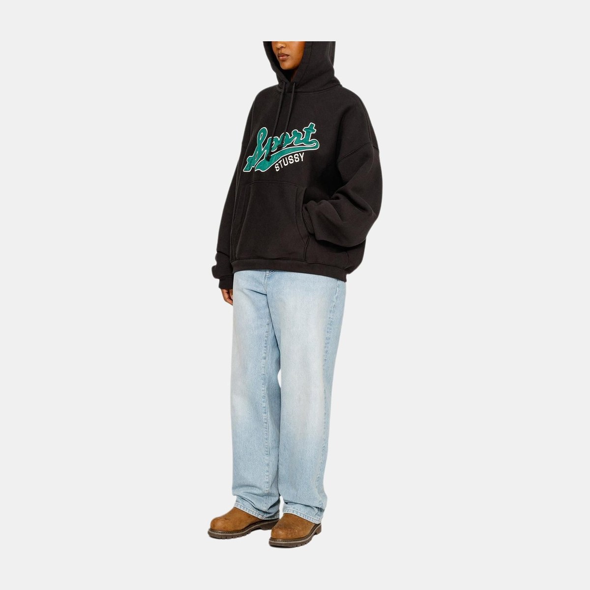 Stussy FW24 Satin Patch Oversized Hoodie