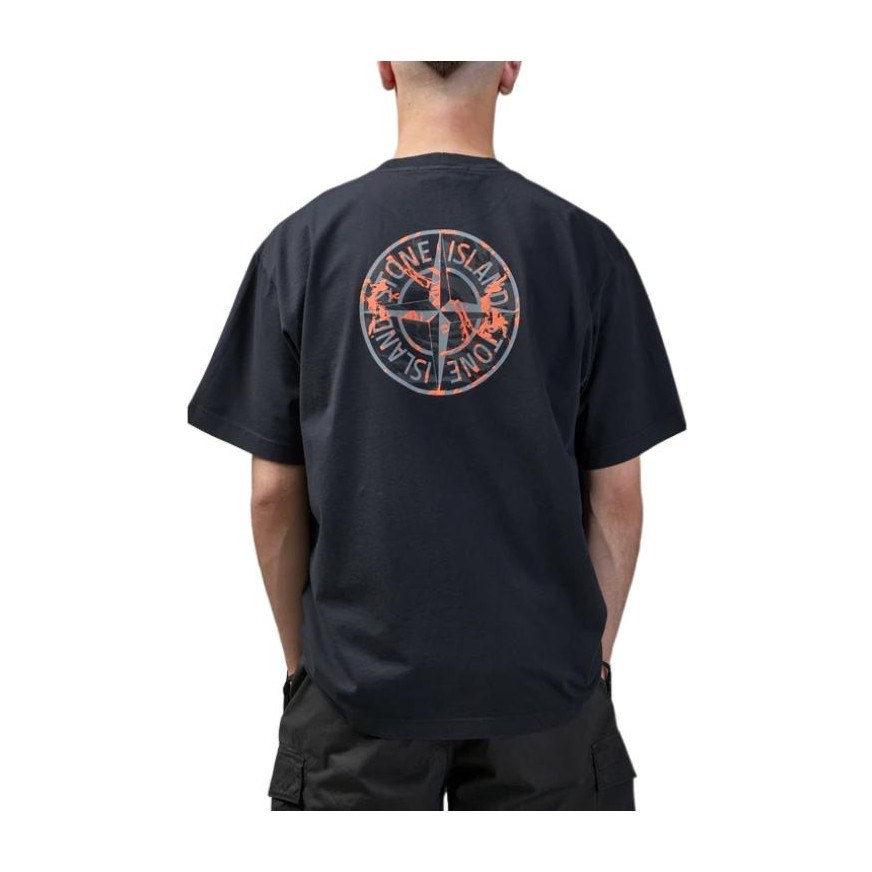 Stone Island Logo Print T-Shirt Black