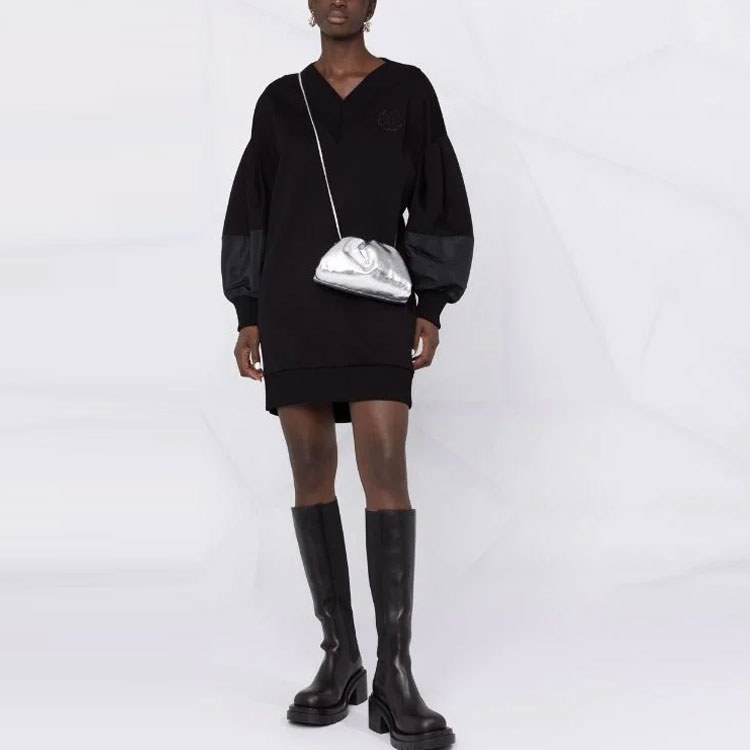 Alexander McQueen V-Neck Sweater Dress Black