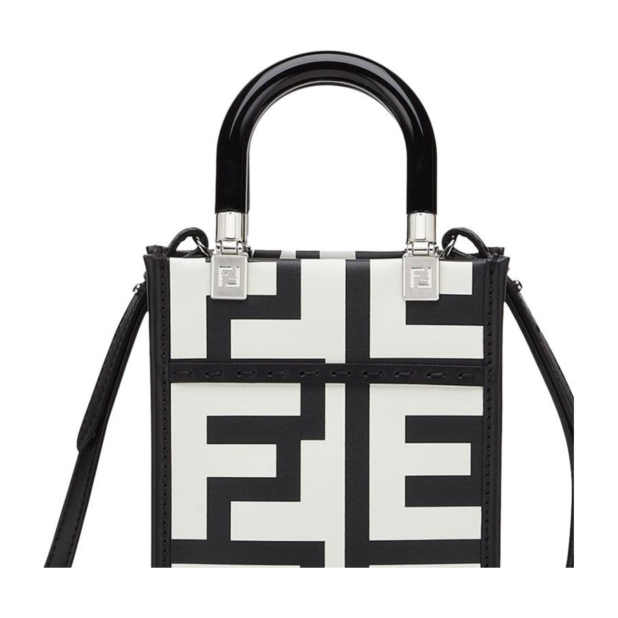 Fendi Sunshine Tote Bag White Black