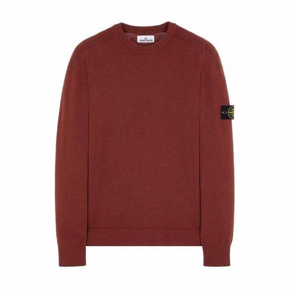 Stone Island Pullover Crewneck Sweatshirt Red Brown