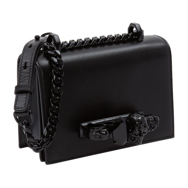 Alexander McQueen Jewelled Satchel Black