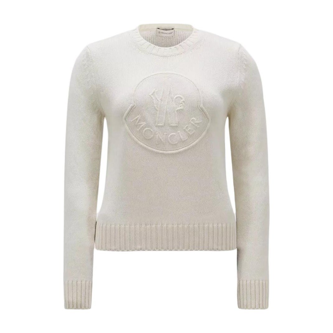 Moncler Embroidered Logo Cashmere Wool Jumper