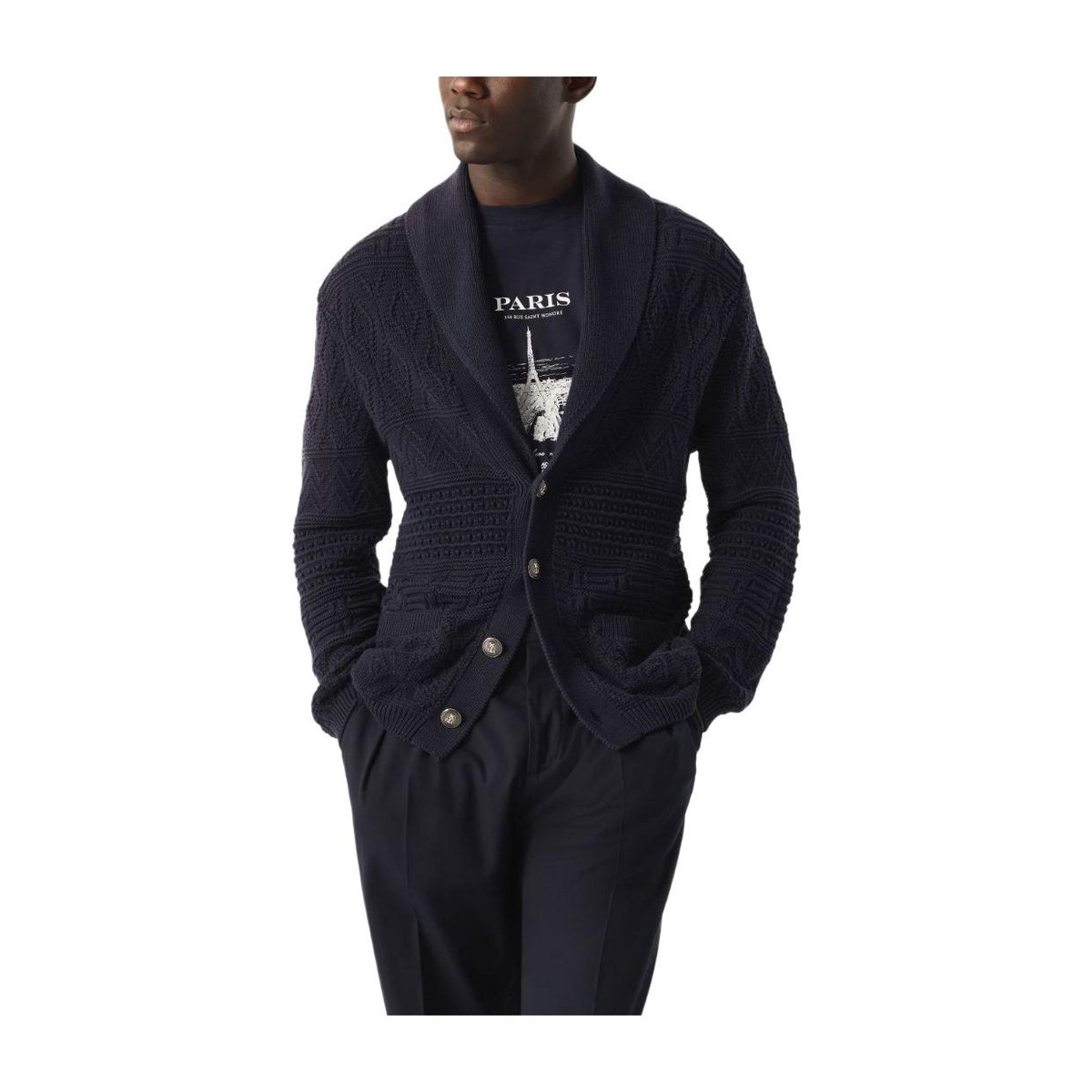 Brunello Cucinelli Navy Knit Cardigan