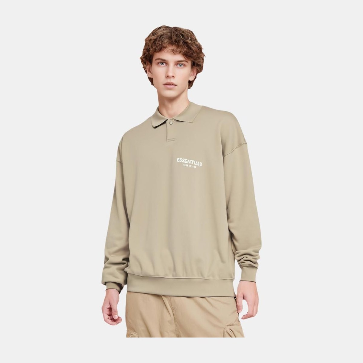 Fear of God Essentials Ls Polo Desert Taupe