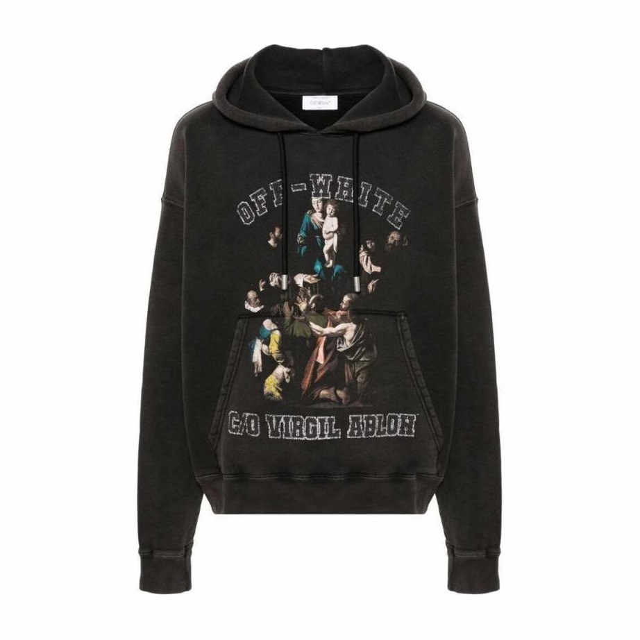 OFF-WHITE Letter Graphic Hoodie Black