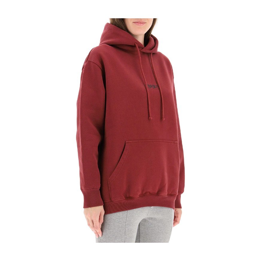 Vetements Letter Loose Hoodie Burgundy