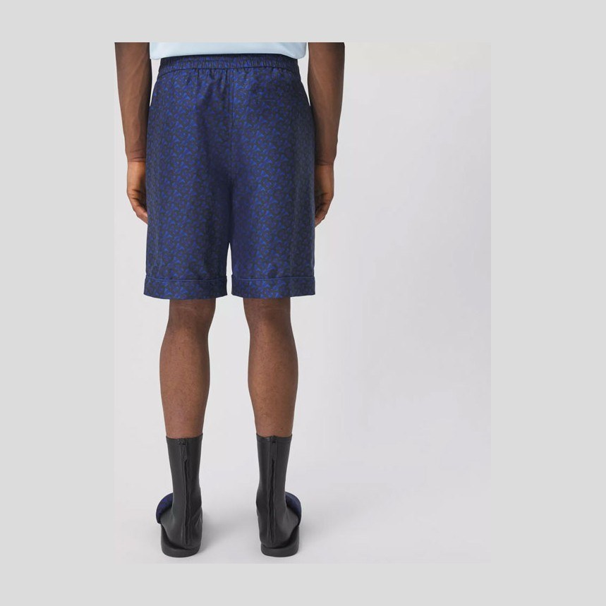 Burberry FW21 Silk Shorts Blue