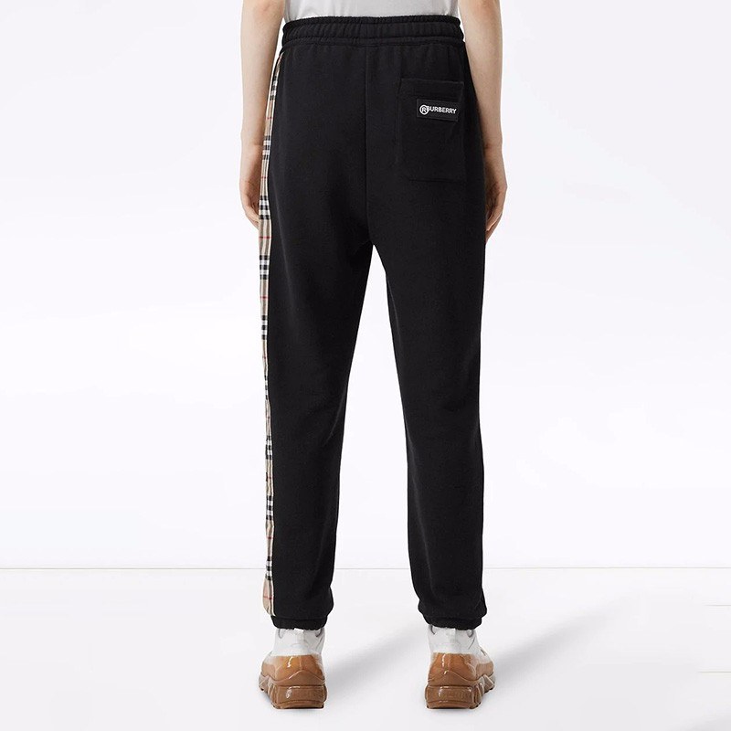 Burberry Check Jogger Pants Black