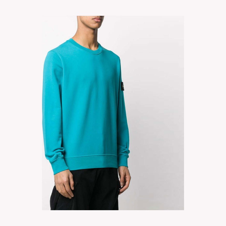 Stone Island Garment Dyed Crew Sweat Turquoise
