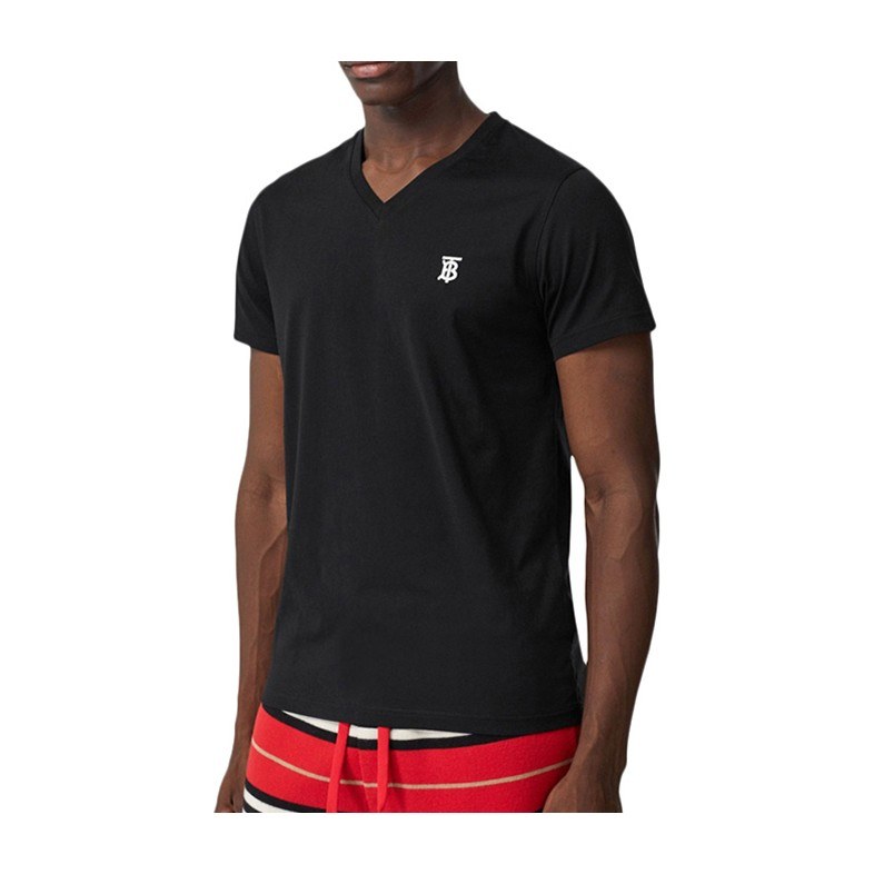 Burberry Logo V-Neck T-Shirt Black