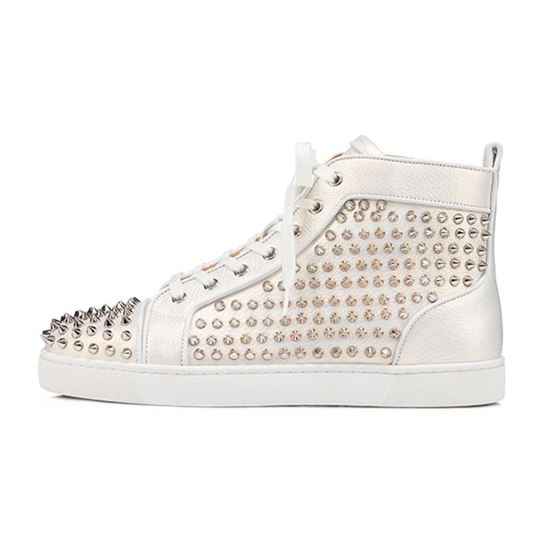 CL Platinum Stud High-Top Sneakers White