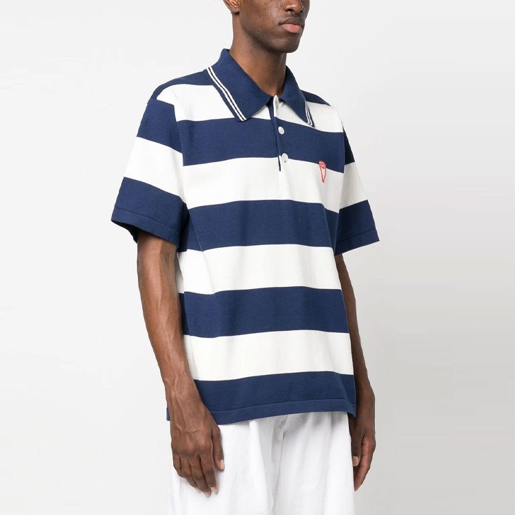 KENZO SS23 Logo Stripe Polo Blue