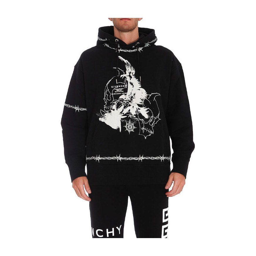 Givenchy SS21 Gothic Logo Hoodie Black