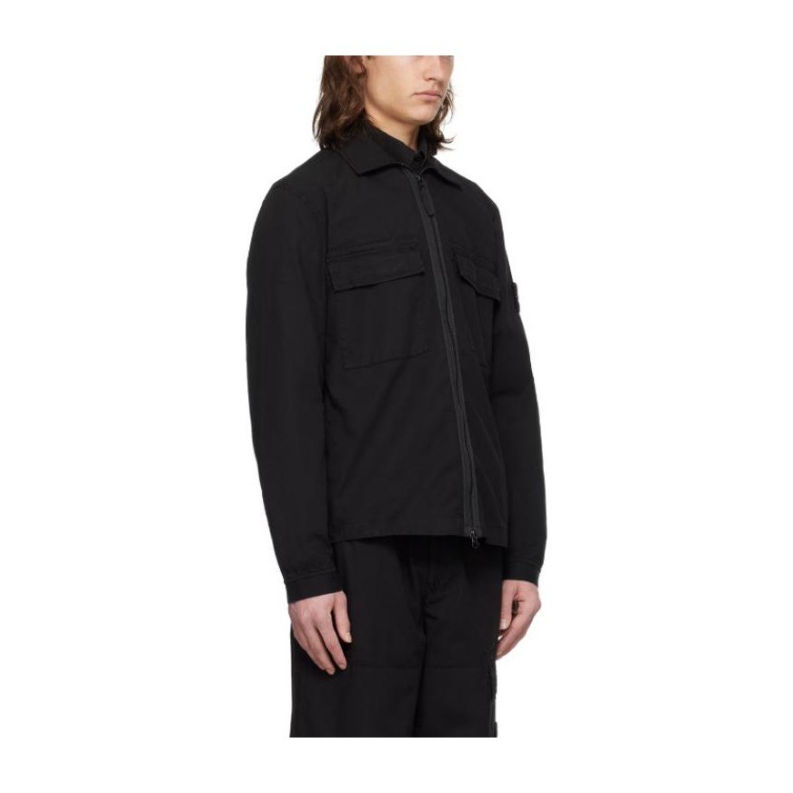Stone Island Black Zip Long Sleeve Shirt