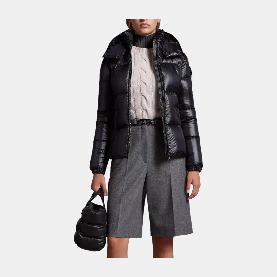 Moncler FW22 Quilted Short Hooded Down Jacket Black