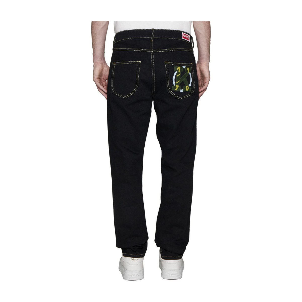 KENZO SS24 Logo Print Jeans Black