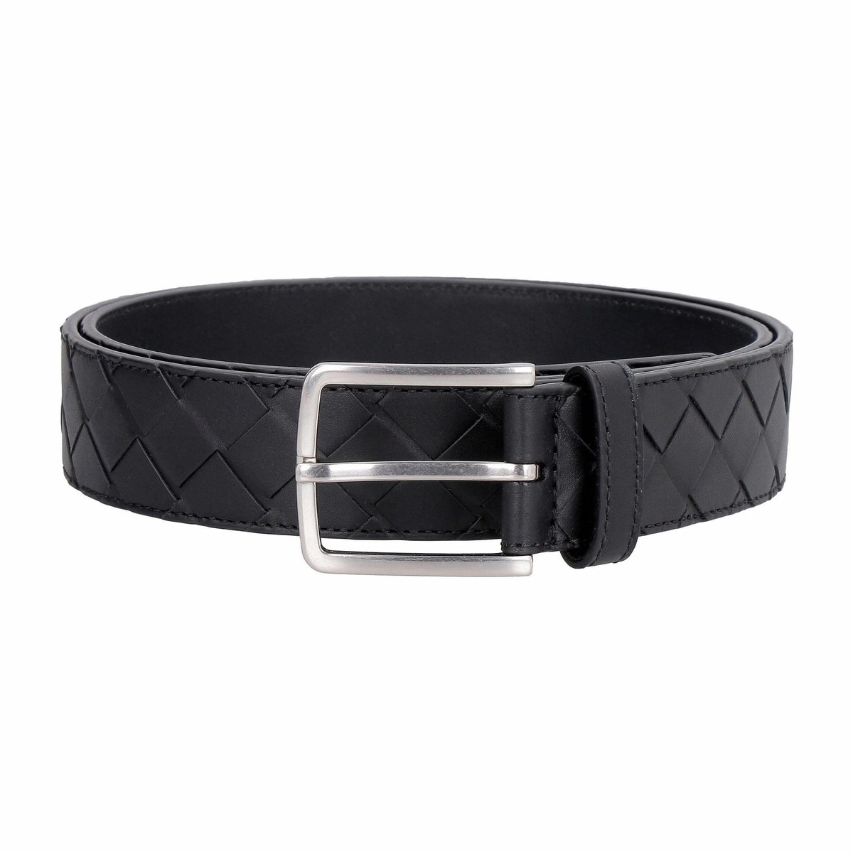 Bottega Veneta Intrecciato Belt Black 3.5cm