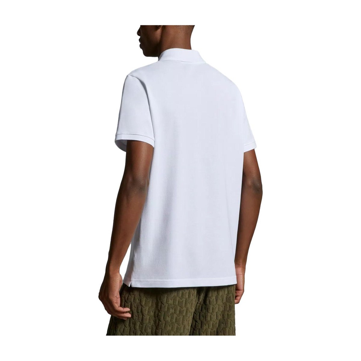 Moncler Logo Patch Polo Shirt White