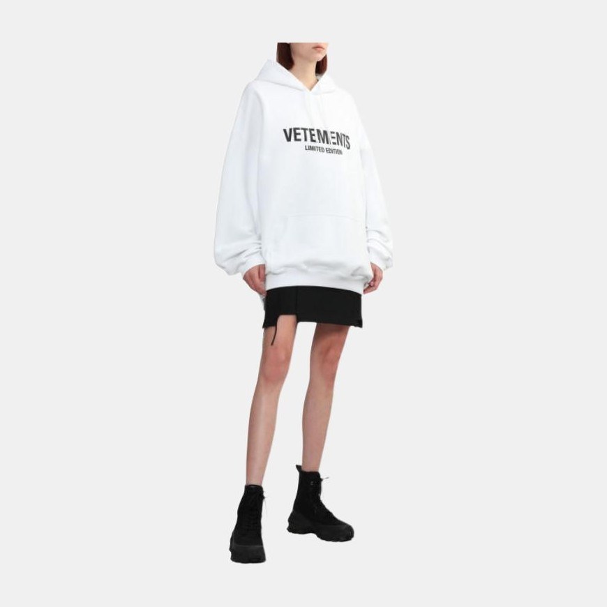 Vetements Logo Hoodie White