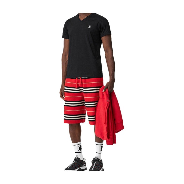 Burberry Logo V-Neck T-Shirt Black