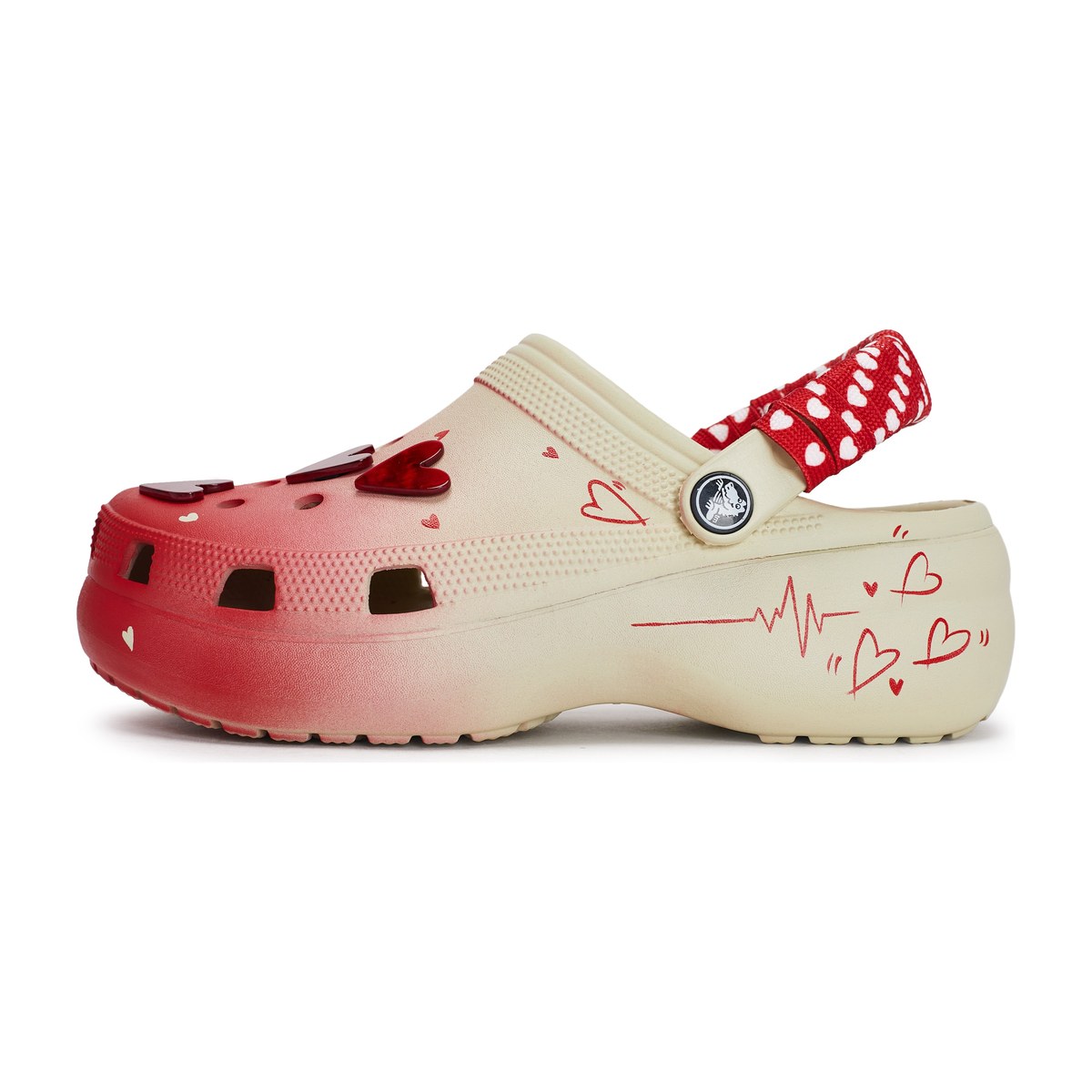 Crocs Classic Platform Clog Velvet Red Heart