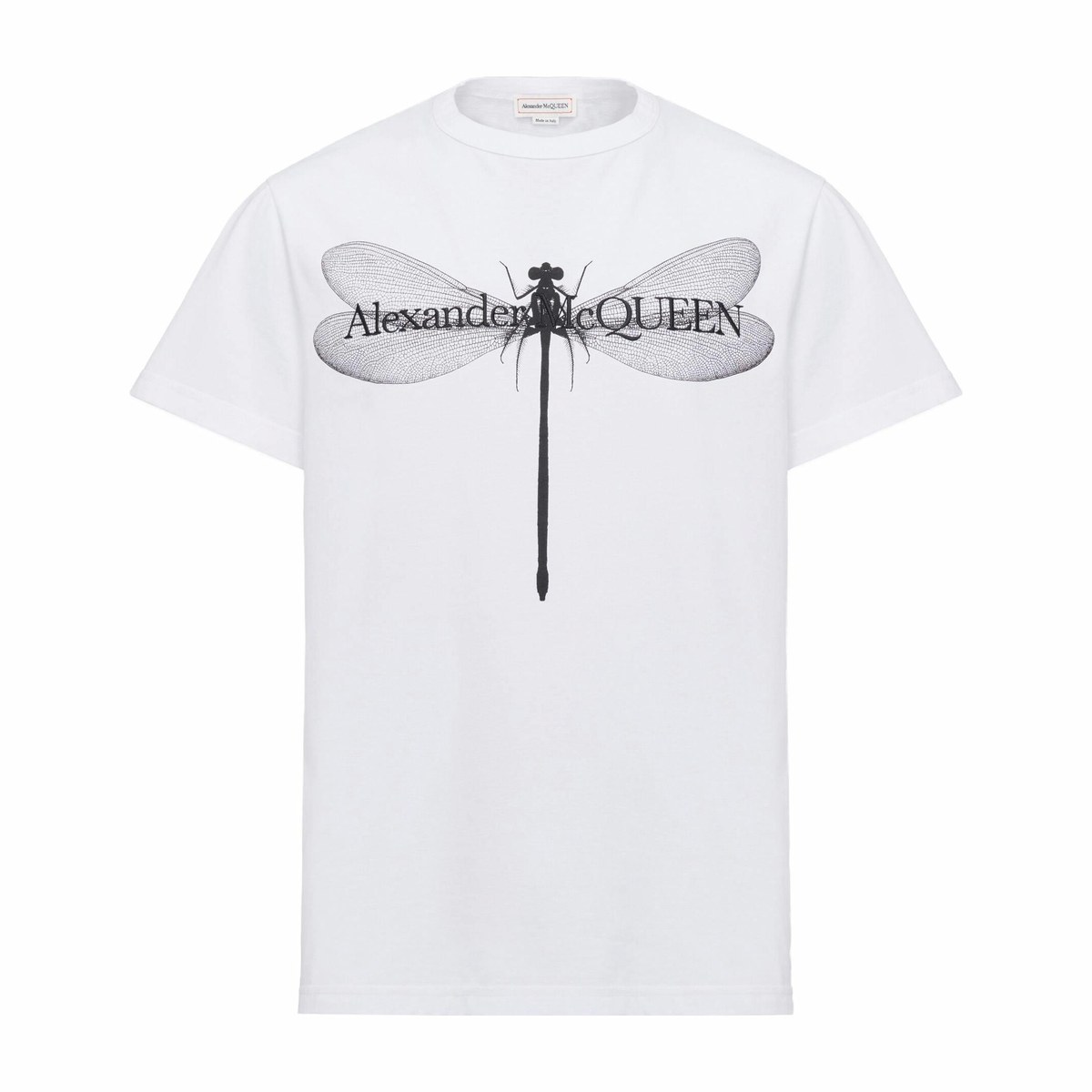 Alexander McQueen Dragonfly T-Shirt In WhiteBlack T