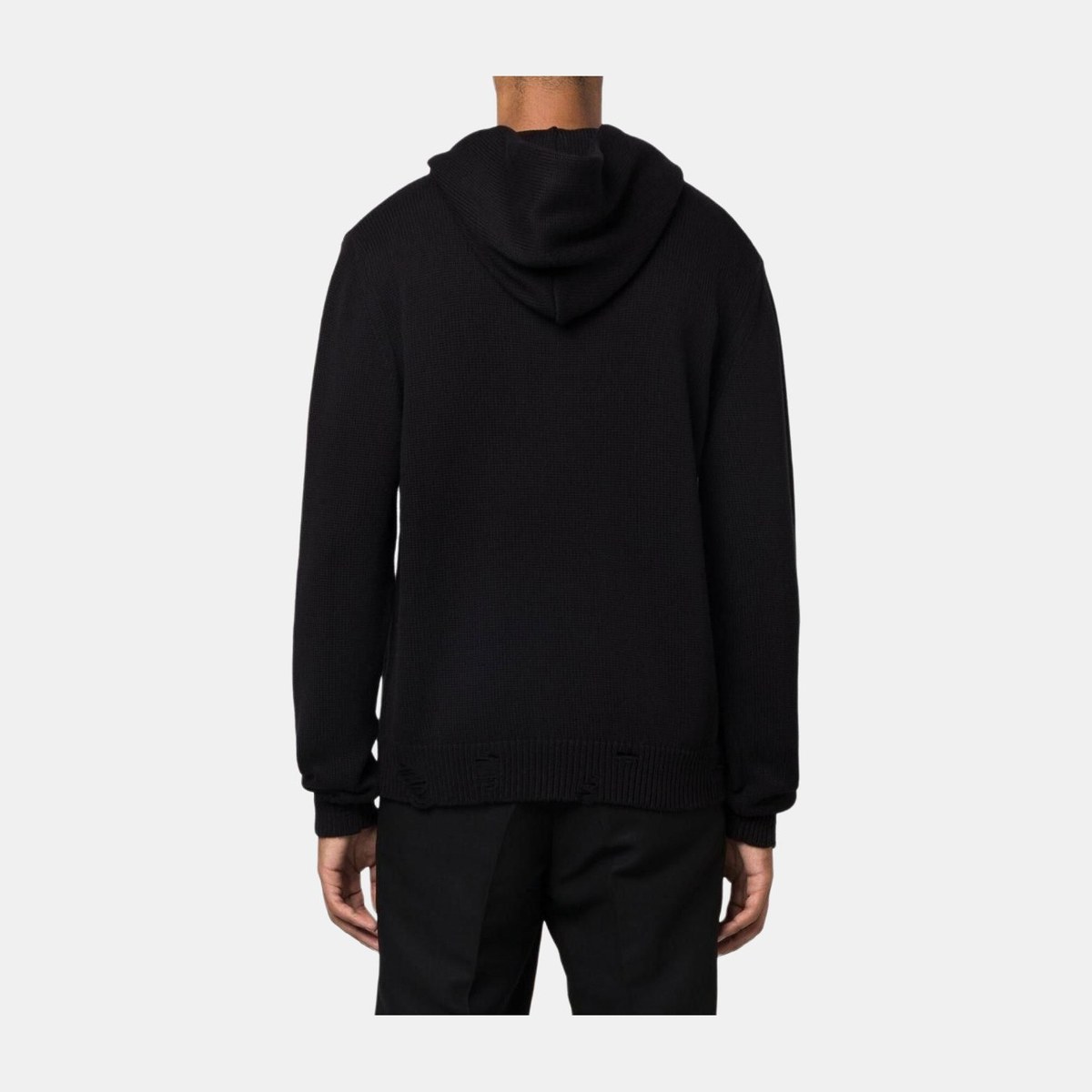 AMIRI FW22 Logo Embroidered Wool Hoodie Black
