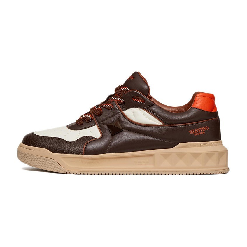 Valentino One Stud Brown White