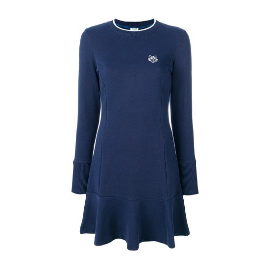 KENZO Tiger Embroidery Dress Blue