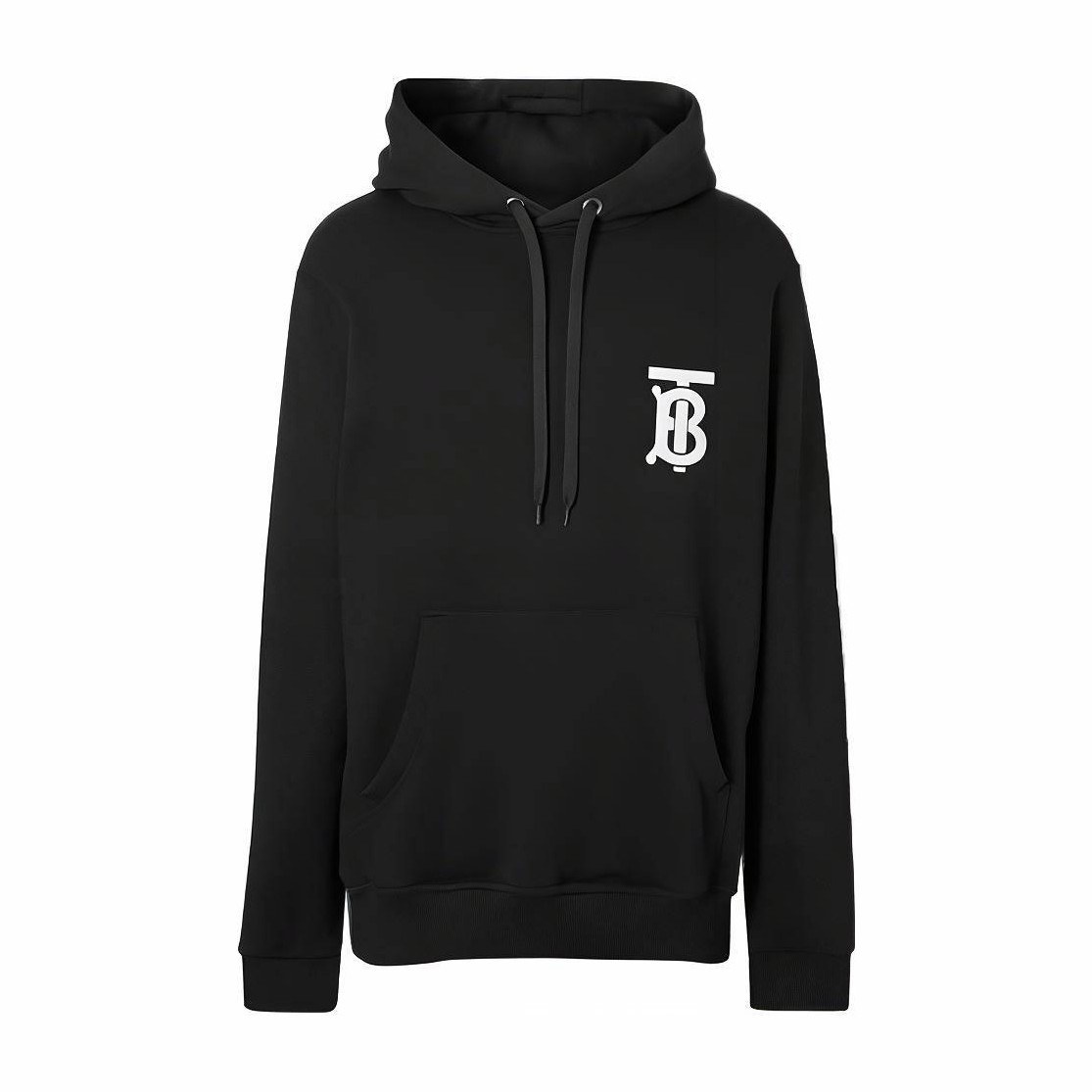 Burberry Logo Embroidered Hoodie Black